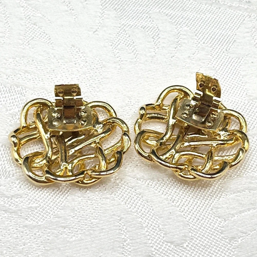 Vintage Gold Tone Coil Swirl Twist Knot Shoe Clips | Comes w/ Gift Box